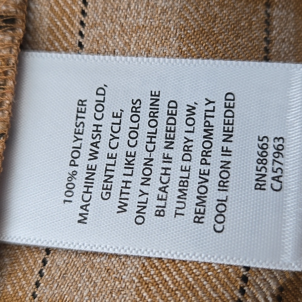 Melrose and Market Tan Plaid Houndtooth Wide Leg Pant Oversized Blazer Suit M - Picture 12 of 12
